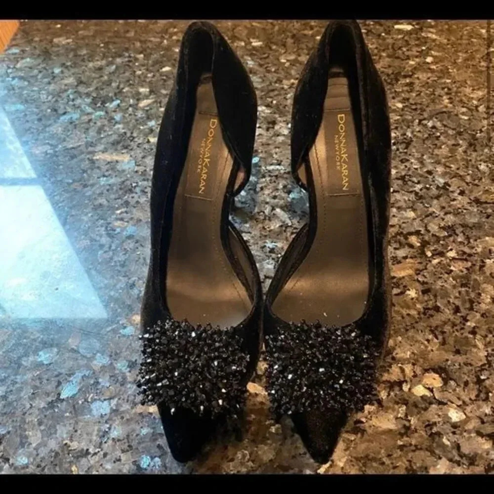 Donna Karan velvet heels